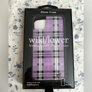 Wildflower purple plaid iPhone 11 phone case , brand new never used!!🪻